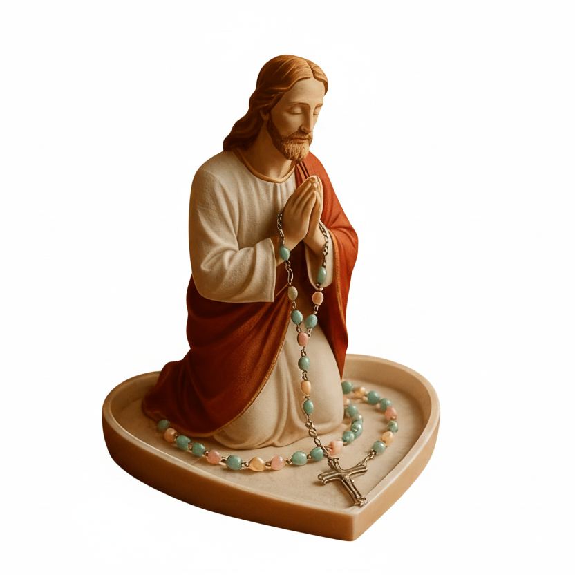 Jesus / Mary Statue With Tray