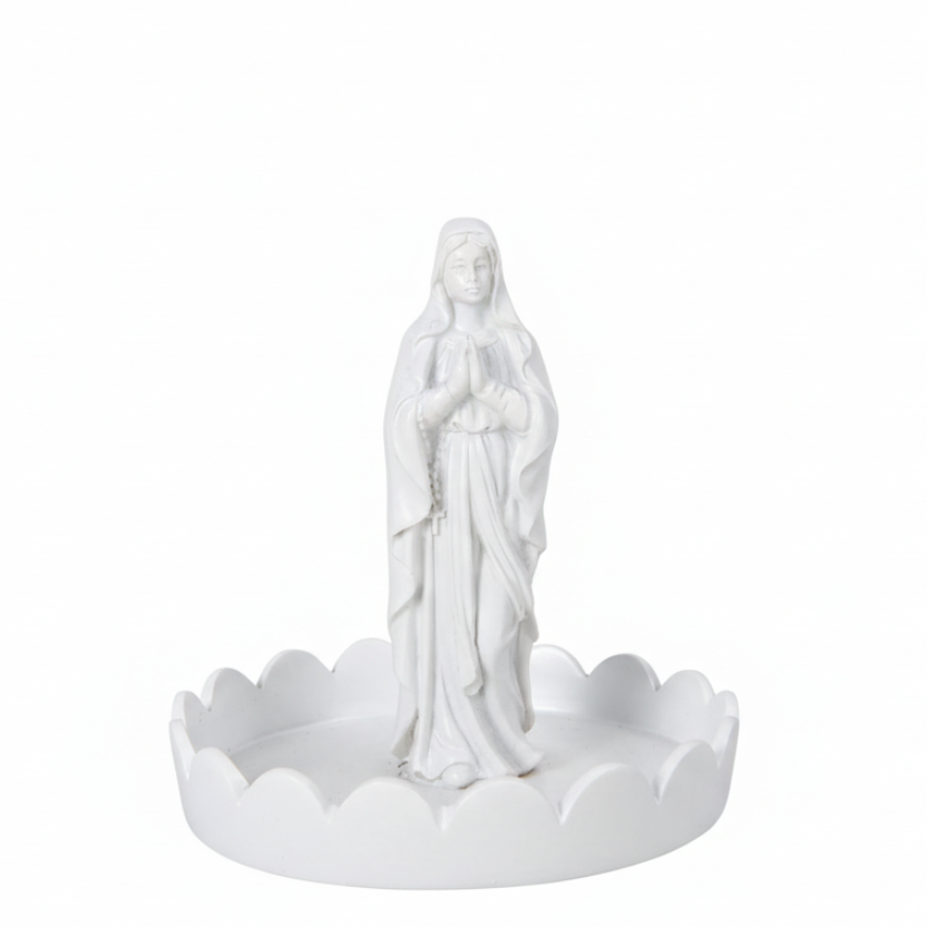 Virgin Mary Statue Standing With Tray