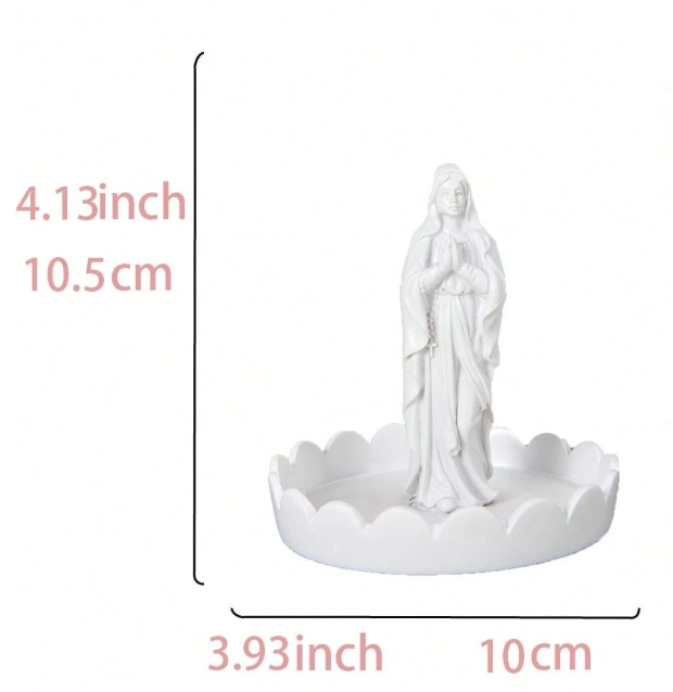 Virgin Mary Statue Standing With Tray