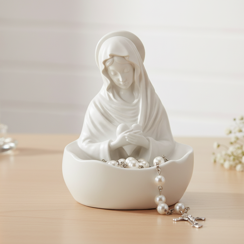 Virgin Mary Statue With Tray