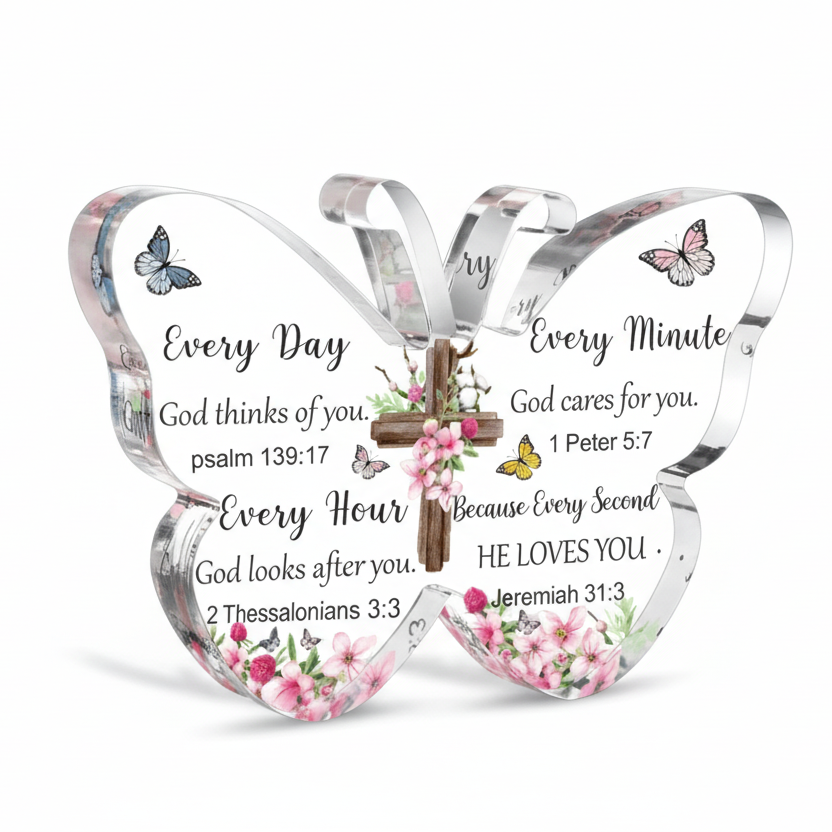 Acrylic Butterfly Bible Verse Ornament