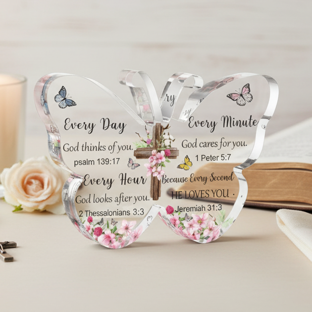 Acrylic Butterfly Bible Verse Ornament