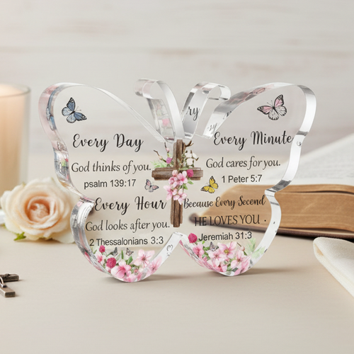 Acrylic Butterfly Bible Verse Ornament