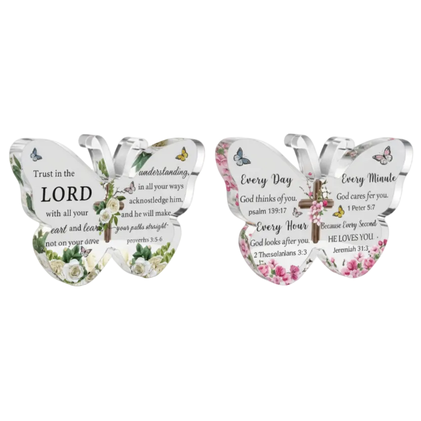 Acrylic Butterfly Bible Verse Ornament