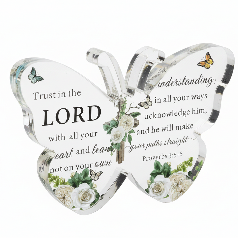 Acrylic Butterfly Bible Verse Ornament