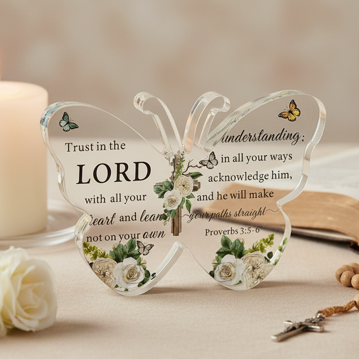 Acrylic Butterfly Bible Verse Ornament